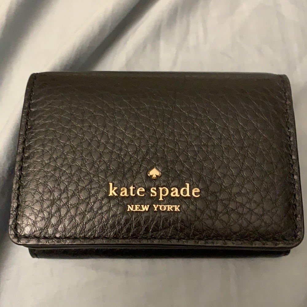 Like new Kate spade trifold compact wallet black
